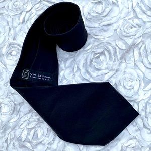 New Via Europa mens black silk tie